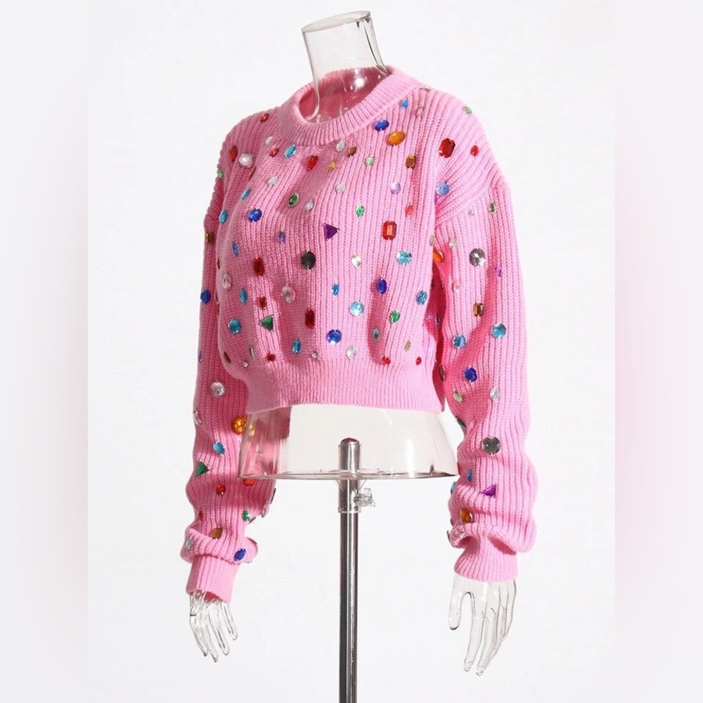 Pink Love Me Rhinestone Sweater